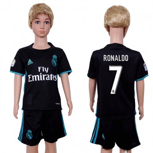 Real Madrid #7 Ronaldo Away Kid Soccer Club Jersey - Click Image to Close